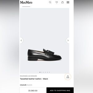 MaxMara Dark Leather Loafers with Tassels
